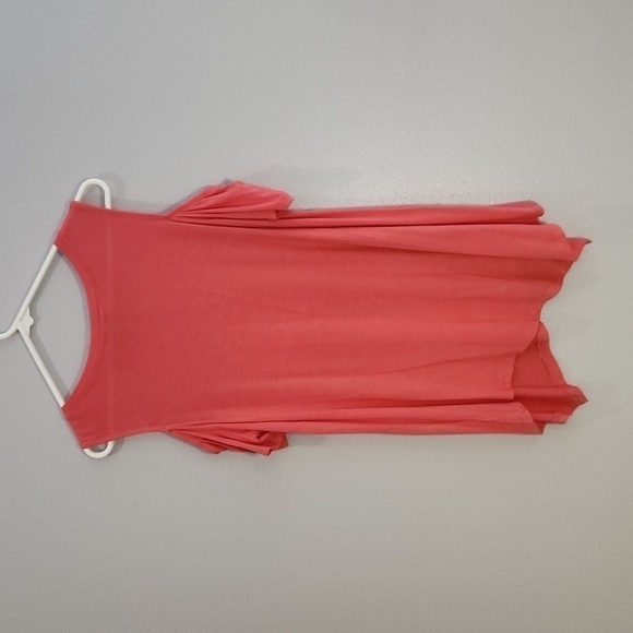 Fever WOMANS CORAL OPEN SHOLDER lONG FLOWY TOP SZ MEDIUM - Picture 4 of 7